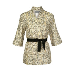 Marken-Jacke im Kimono-Style beige-goldfarben