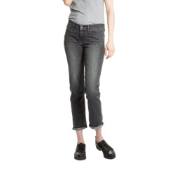 Marken-Damen-Jeans grau-used