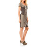 Patchwork-Kleid taupe