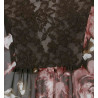 Designer-Druckbluse mit Spitze braun-rosé
