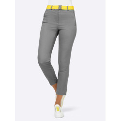 Stretch trousers with belt grey