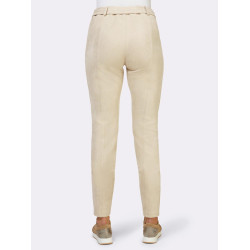 Suede imitation trousers in biker style sand