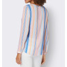 Striped slip blouse salmon light blue