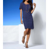 Dress with madeira-lace midnight blue
