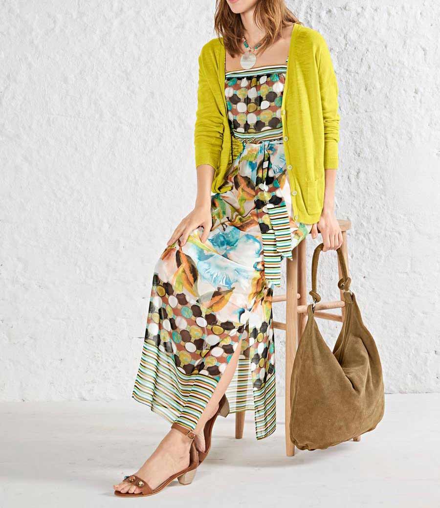 Chiffon-Maxikleid bunt
