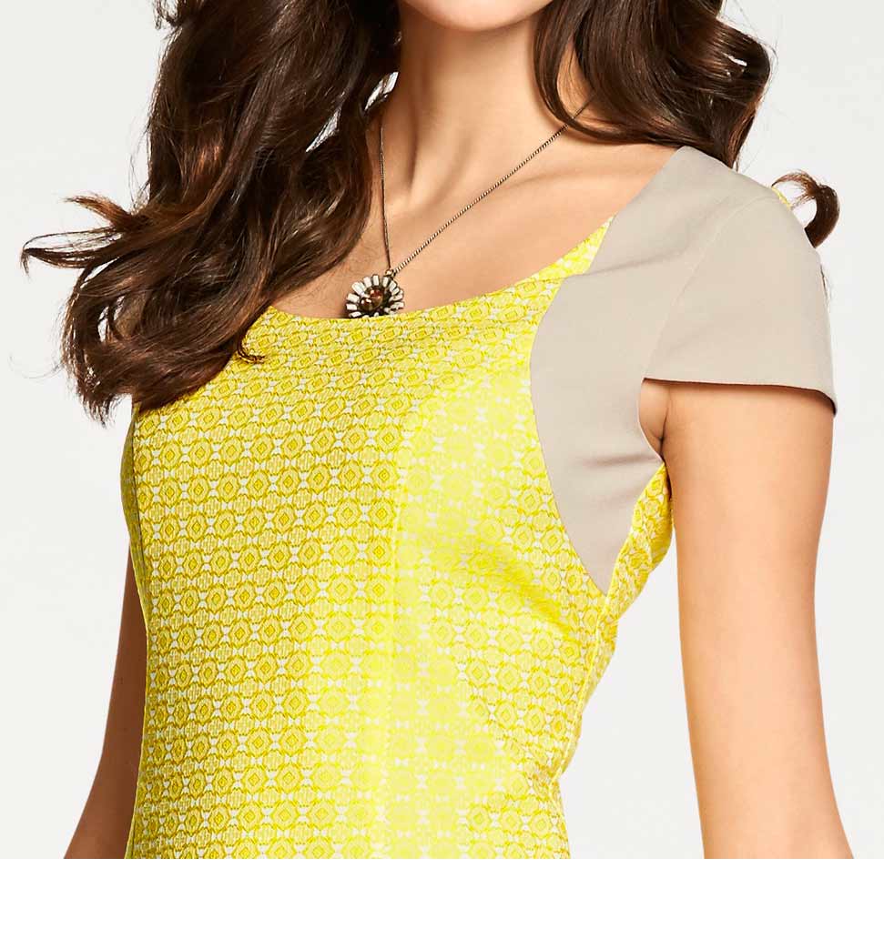 Jacquard dress yellow