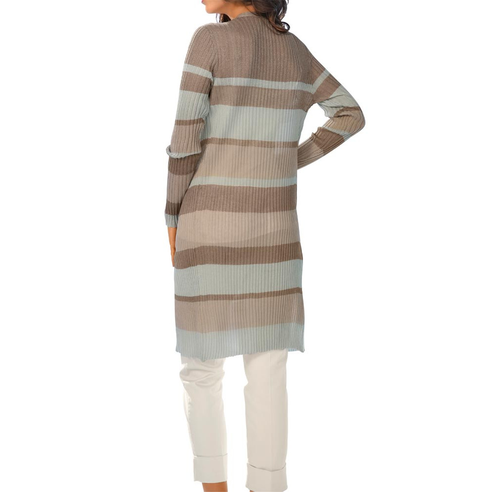 Designer-Longstrickjacke sand-mint