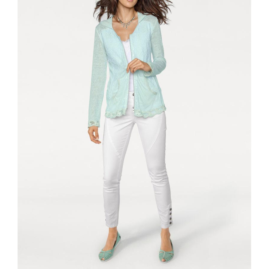 Designer-Kapuzen-Shirtjacke mint