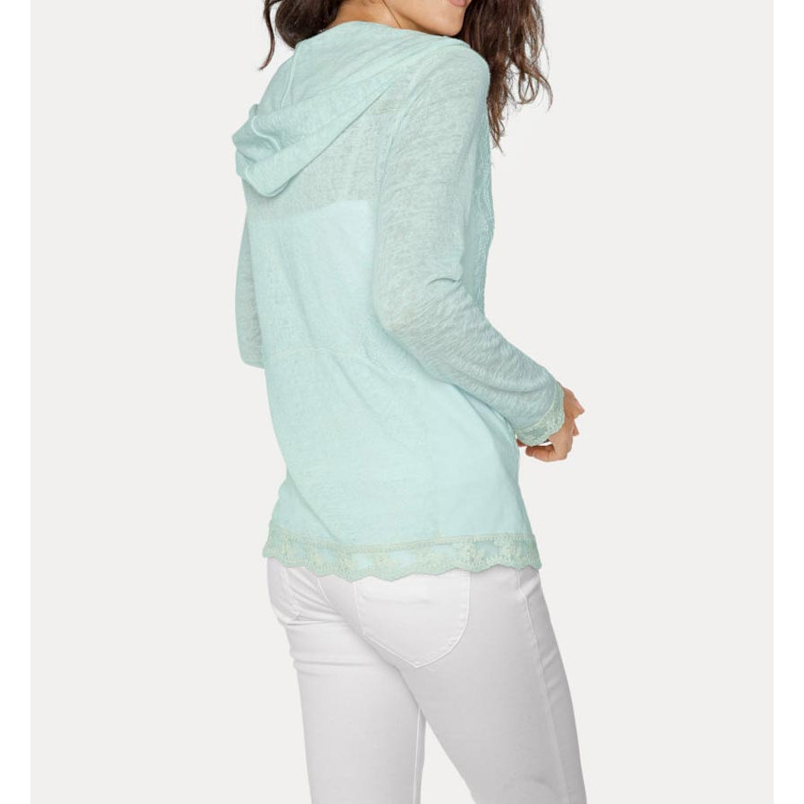 Designer-Kapuzen-Shirtjacke mint