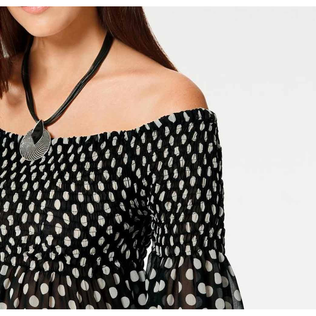 Carmen blouse black-ecru