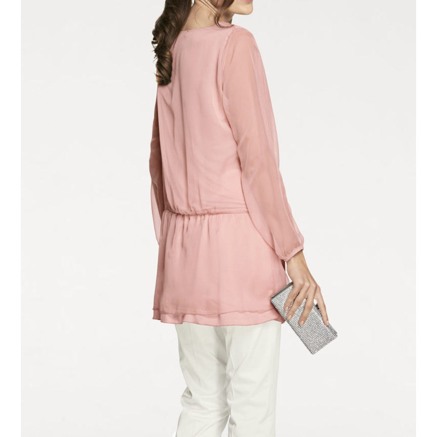 Designer-Stickereitunika rosé