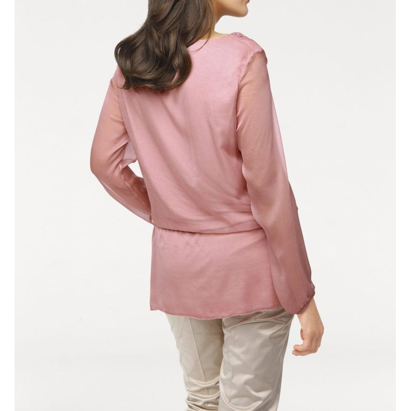 Designer-Stickereitunika rosé