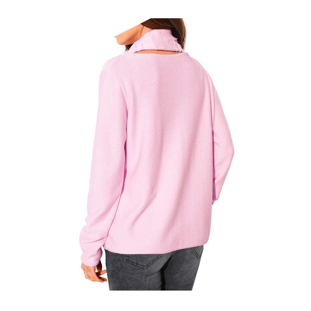 Designer-Pullover + Schal rosé