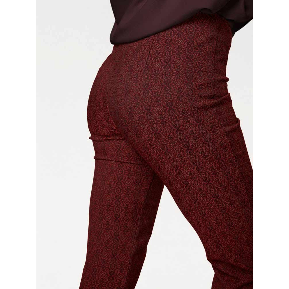 Designer-Jacquardhose bordeaux
