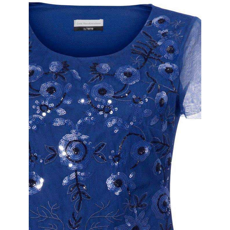 Designer-Paillettenshirt royalblau