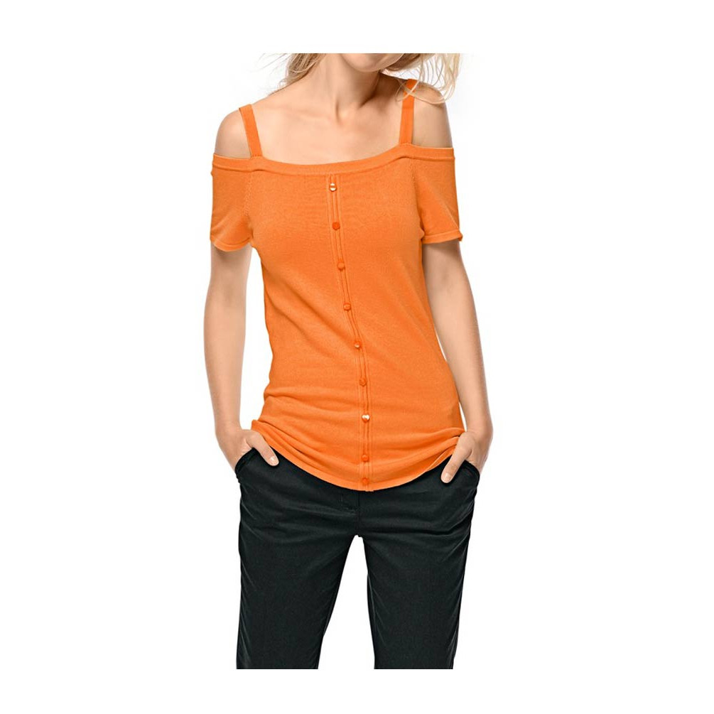 Carrépullover orange