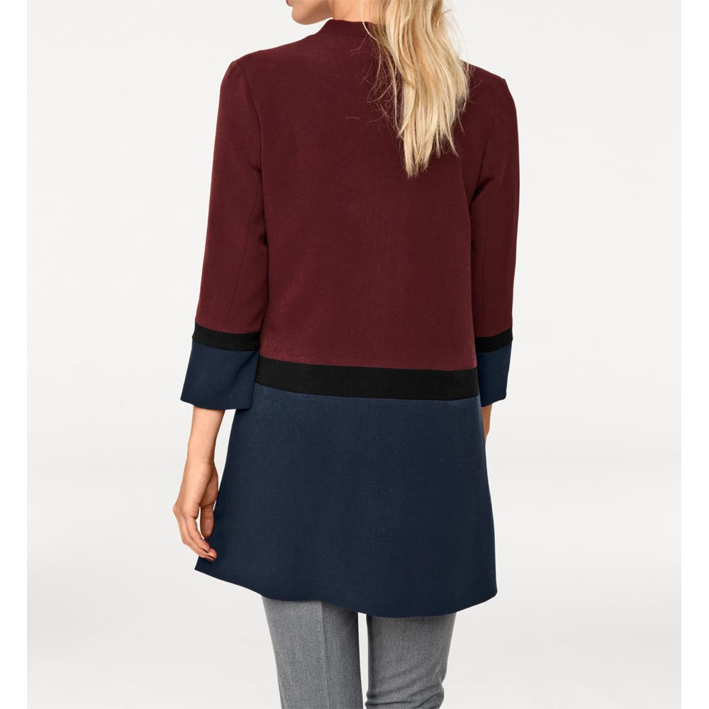 Designer-Patchmantel bordeaux-navy