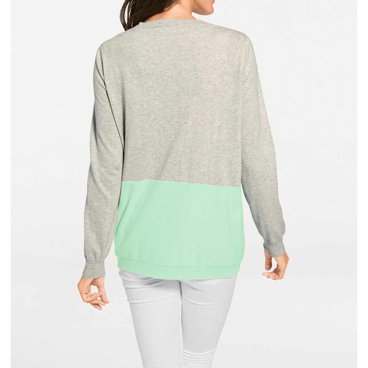Cashmere cardigan grey-mint