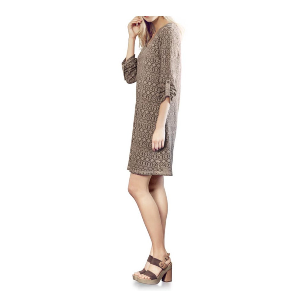 Spitzenkleid m. Pailletten taupe