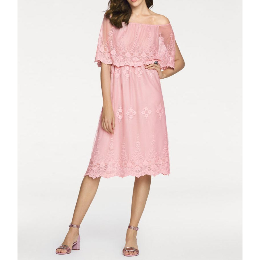 Designer-Spitzenkleid rosé