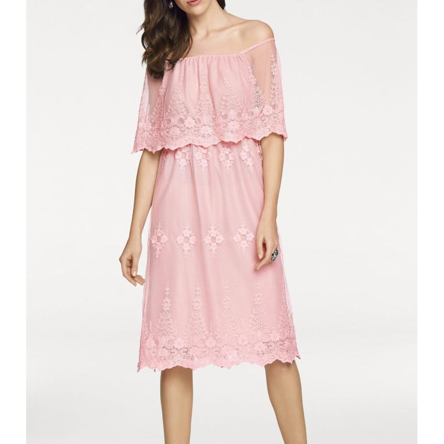 Designer-Spitzenkleid rosé