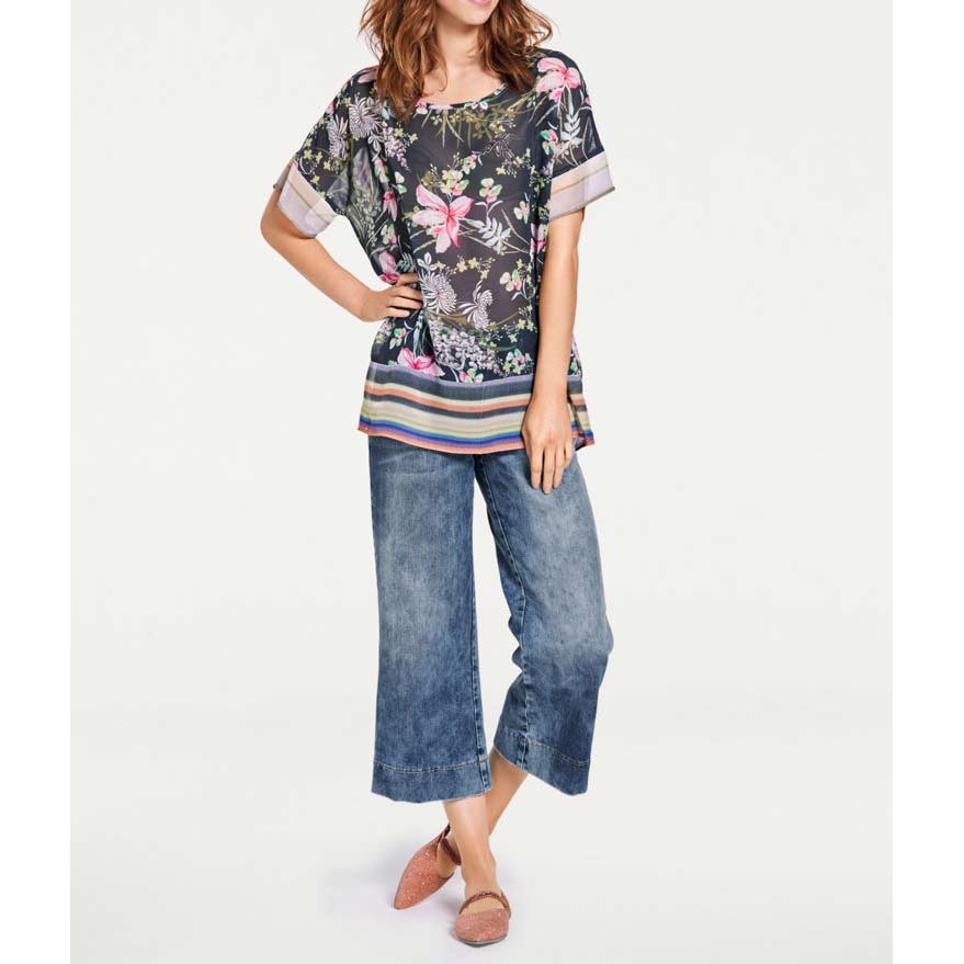 Designer-Druckbluse bunt