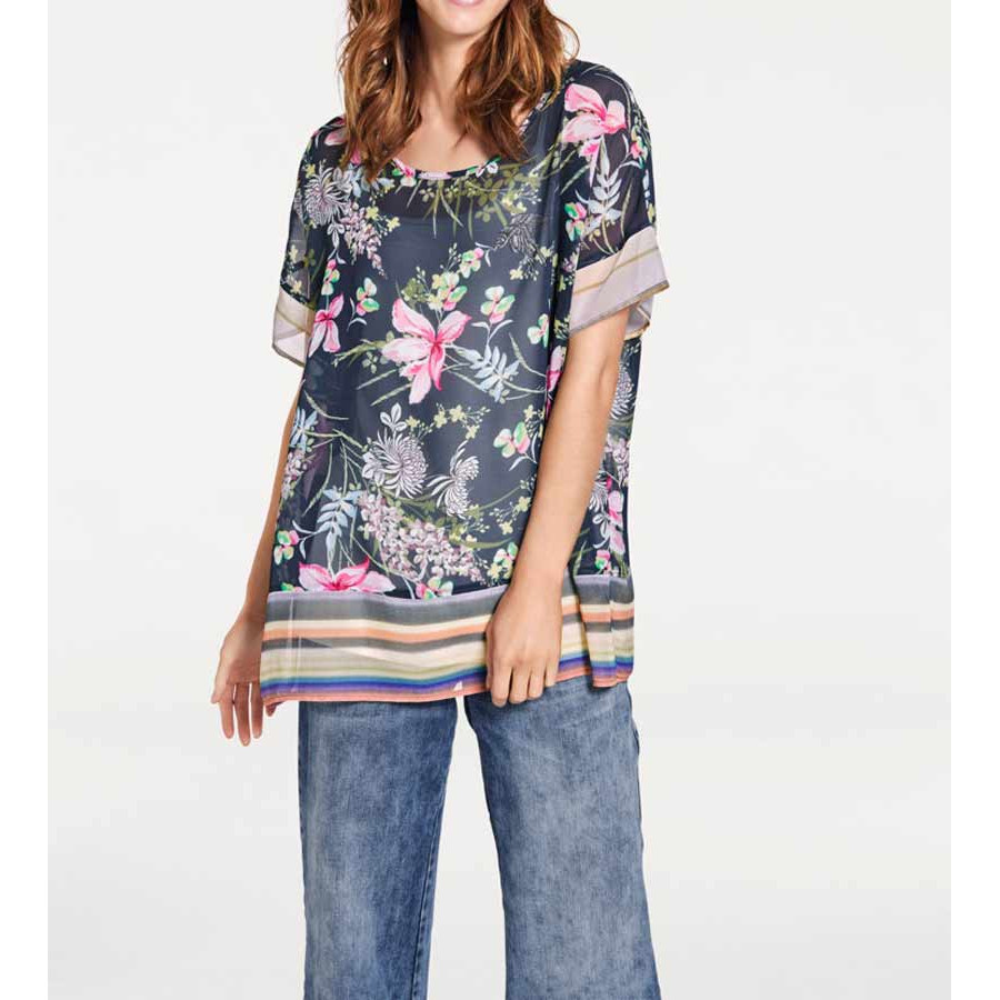 Designer-Druckbluse bunt