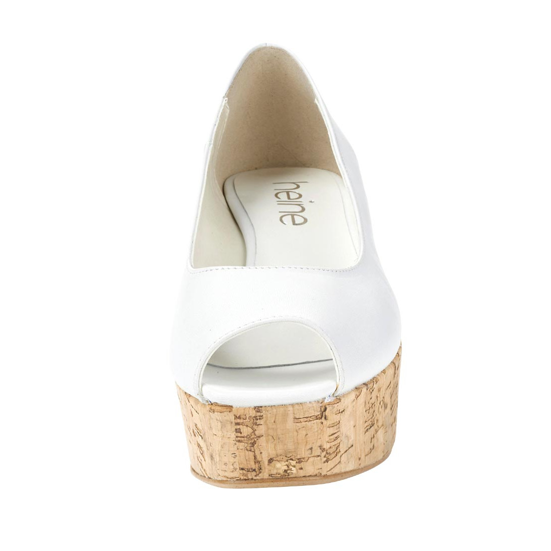 Leather peep toe white