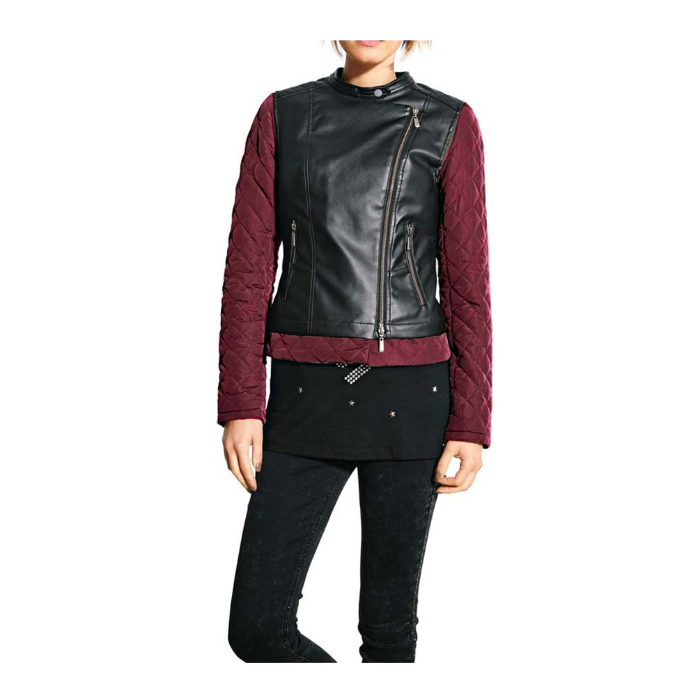 Bikerjacke bordeaux-schwarz