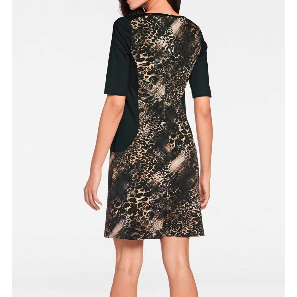 Designer-Kleid schwarz-camel