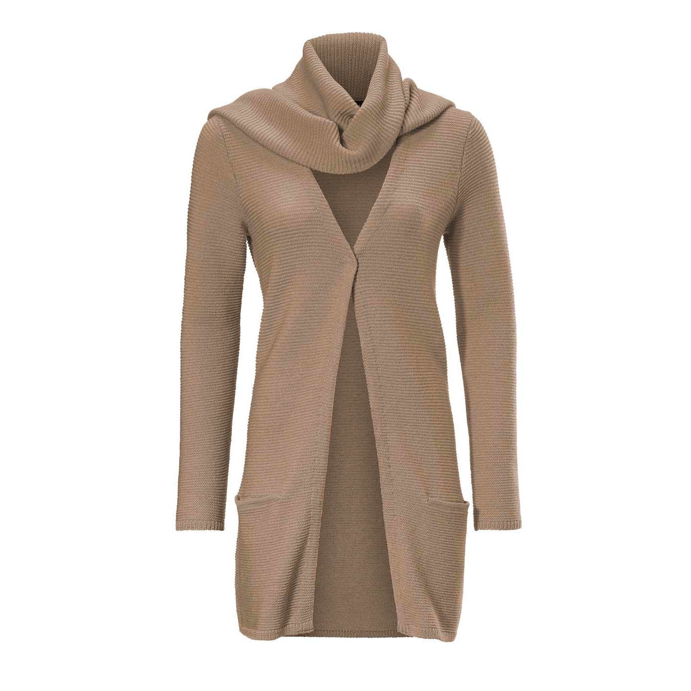 Merino wool cardigan camel