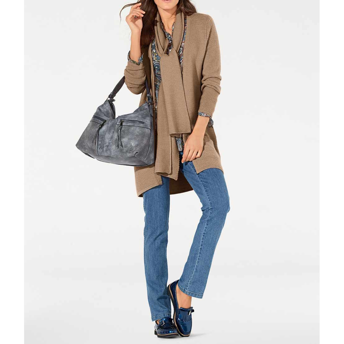 Merino wool cardigan camel