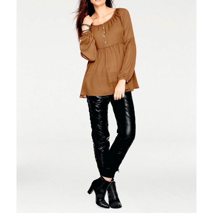 Designer-Schösschenbluse curry