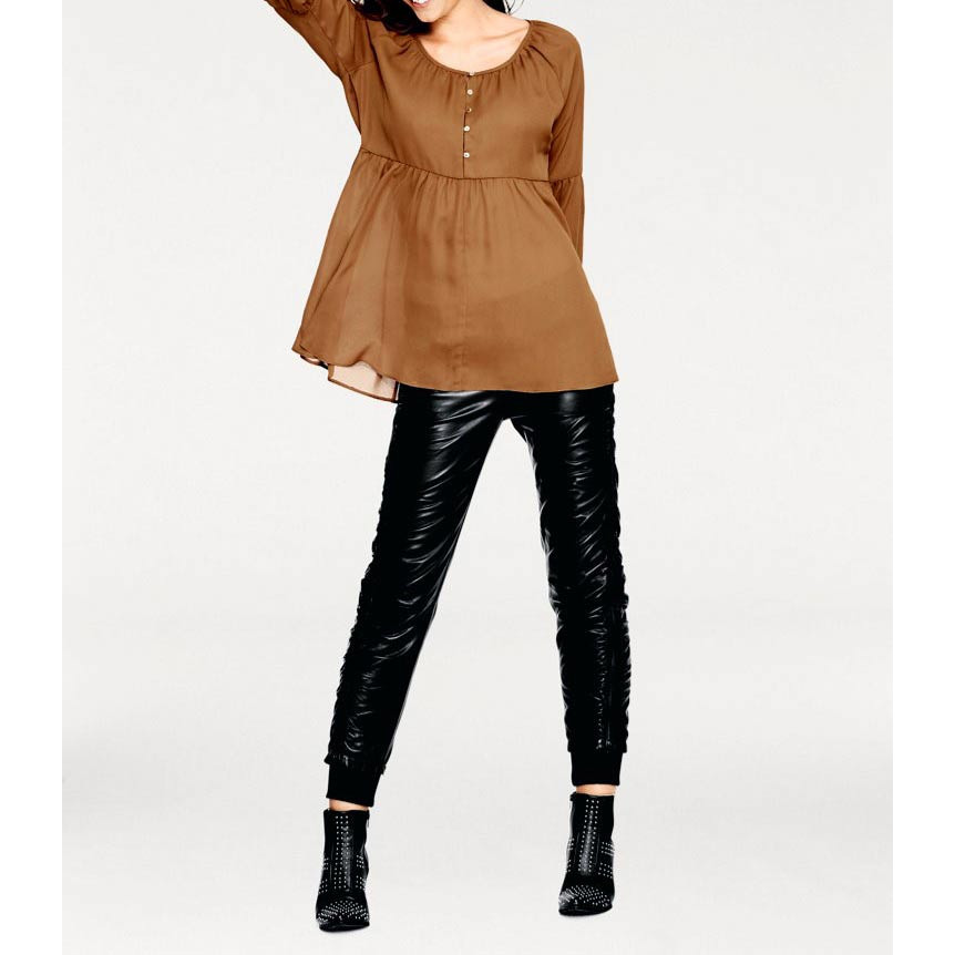 Designer-Schösschenbluse curry