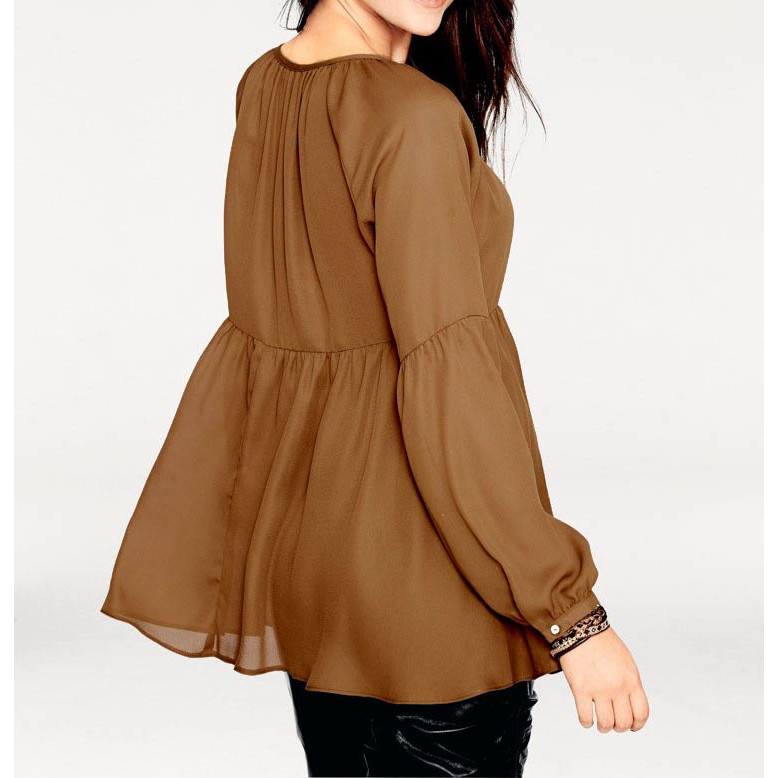 Designer-Schösschenbluse curry