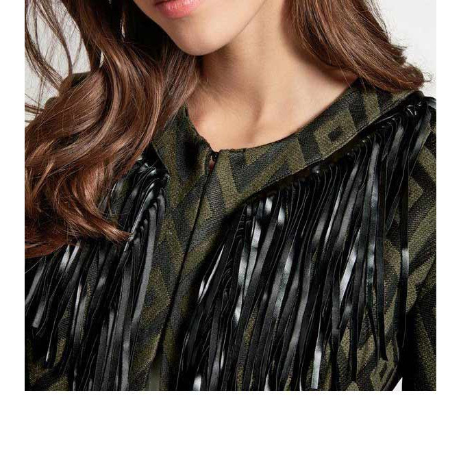 Designer-Jacquard-Blazer oliv-schwarz