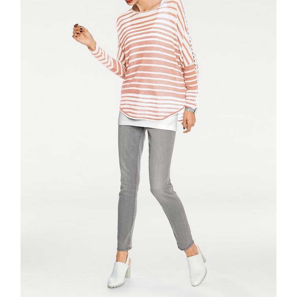 Designer-Oversized-Pullover rosé-ecru