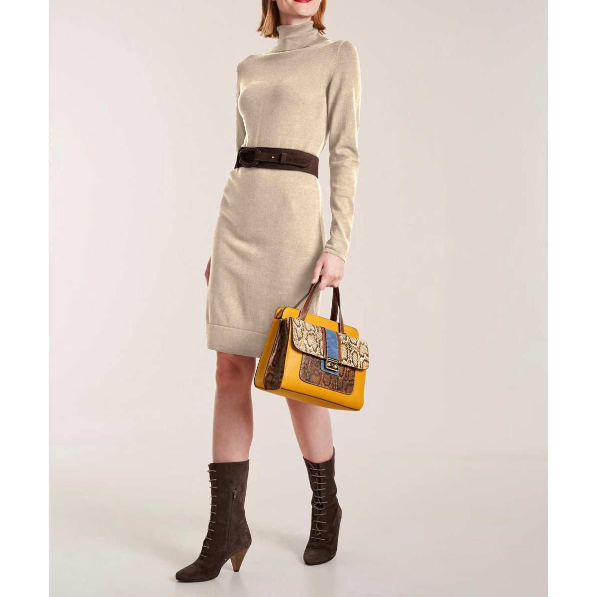 Designer-Strickkleid sand