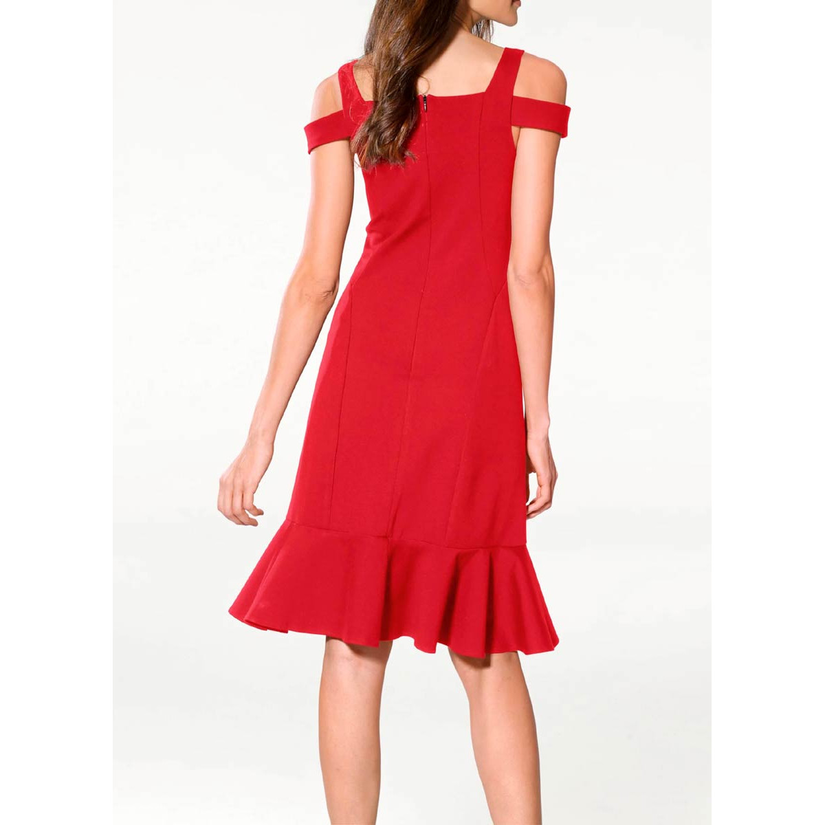 Dress with cut-outs red