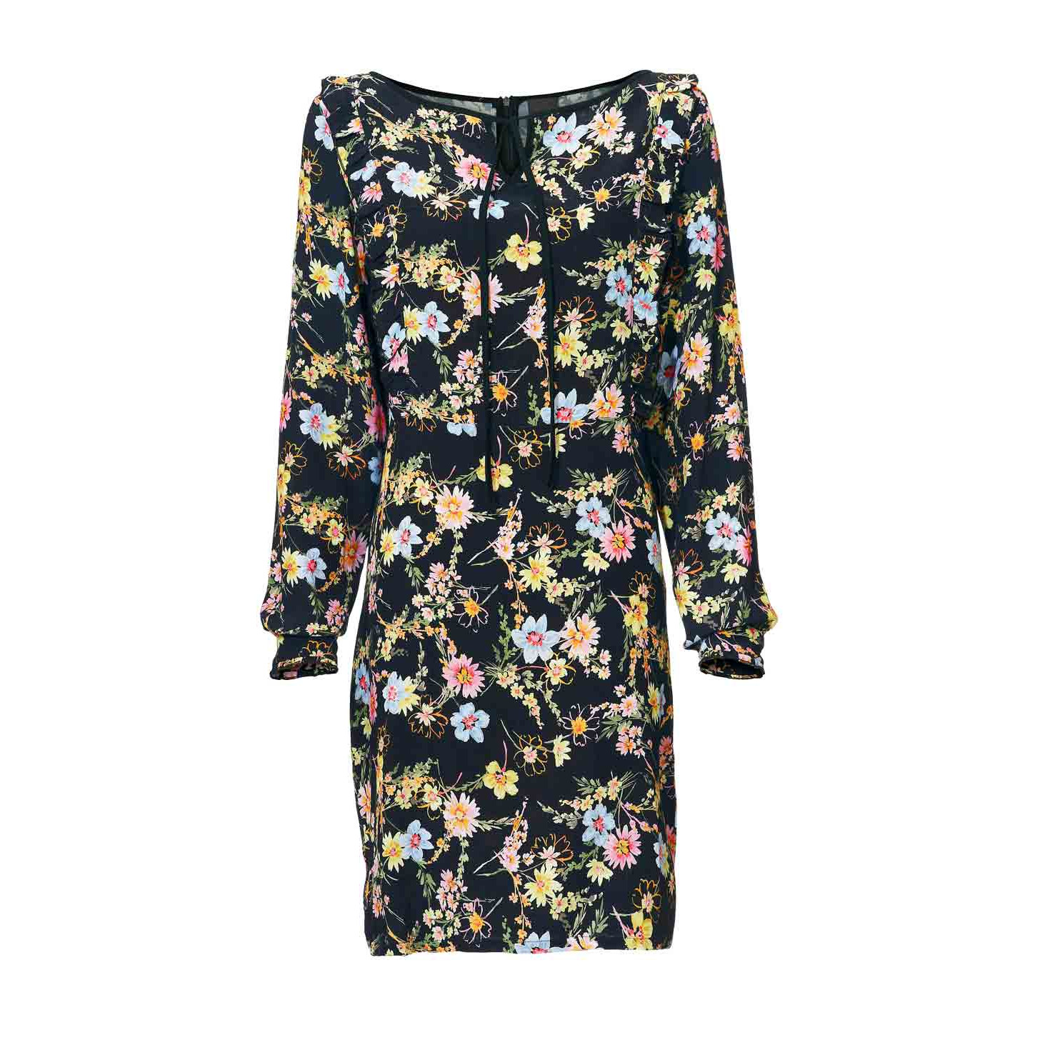 Print dress black-multicolour