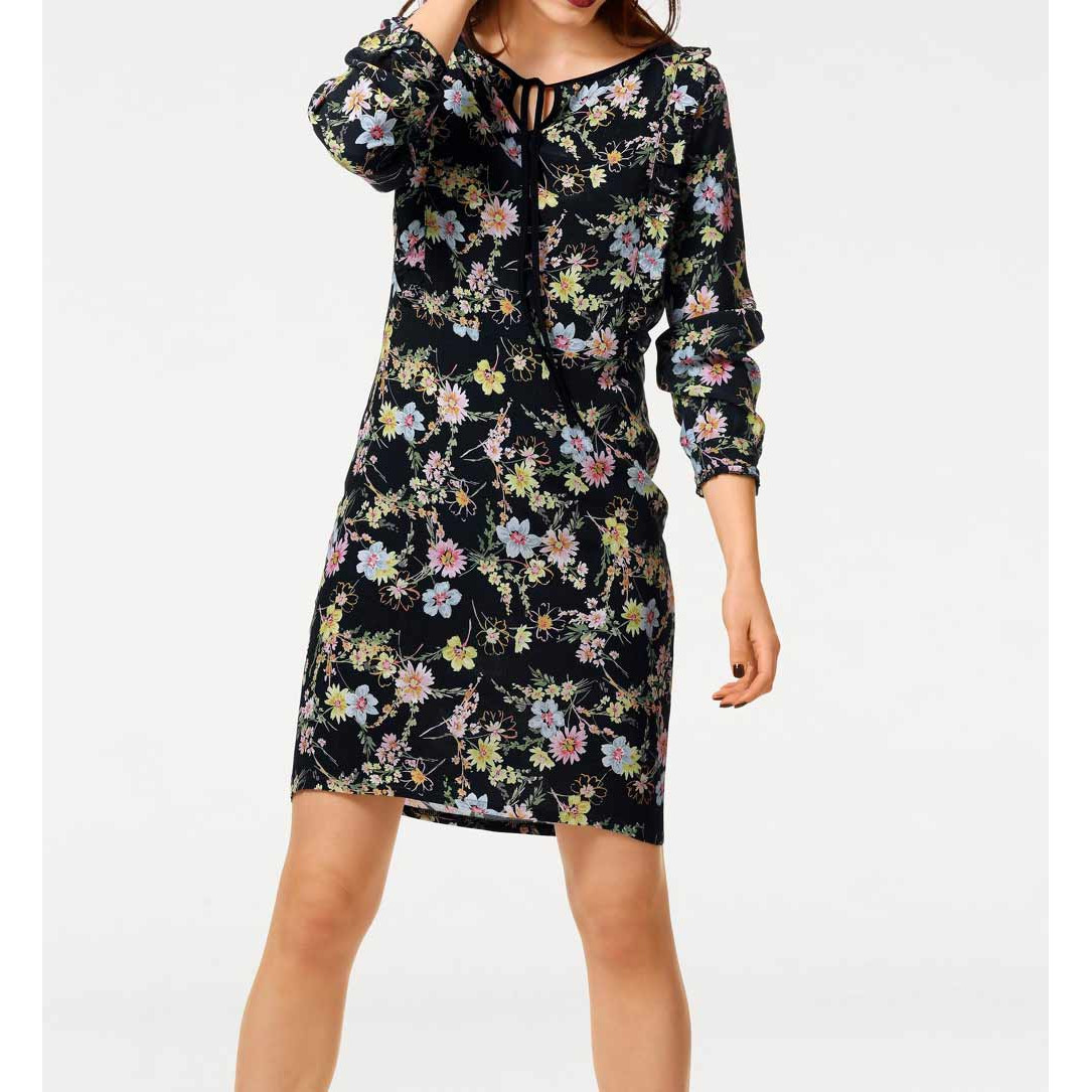 Print dress black-multicolour