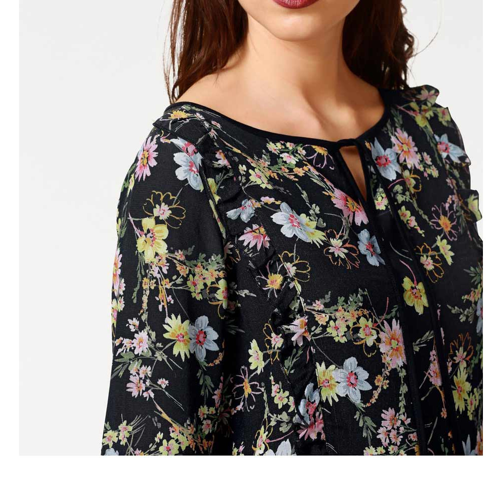 Print dress black-multicolour