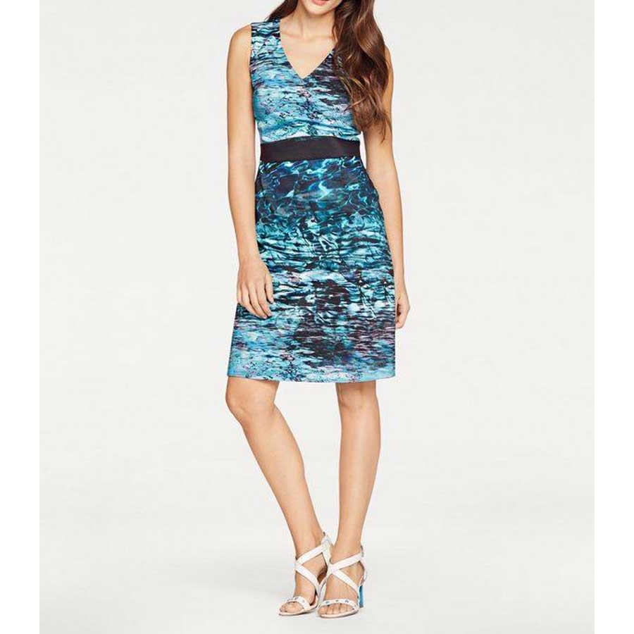 Designer-Druckkleid aqua