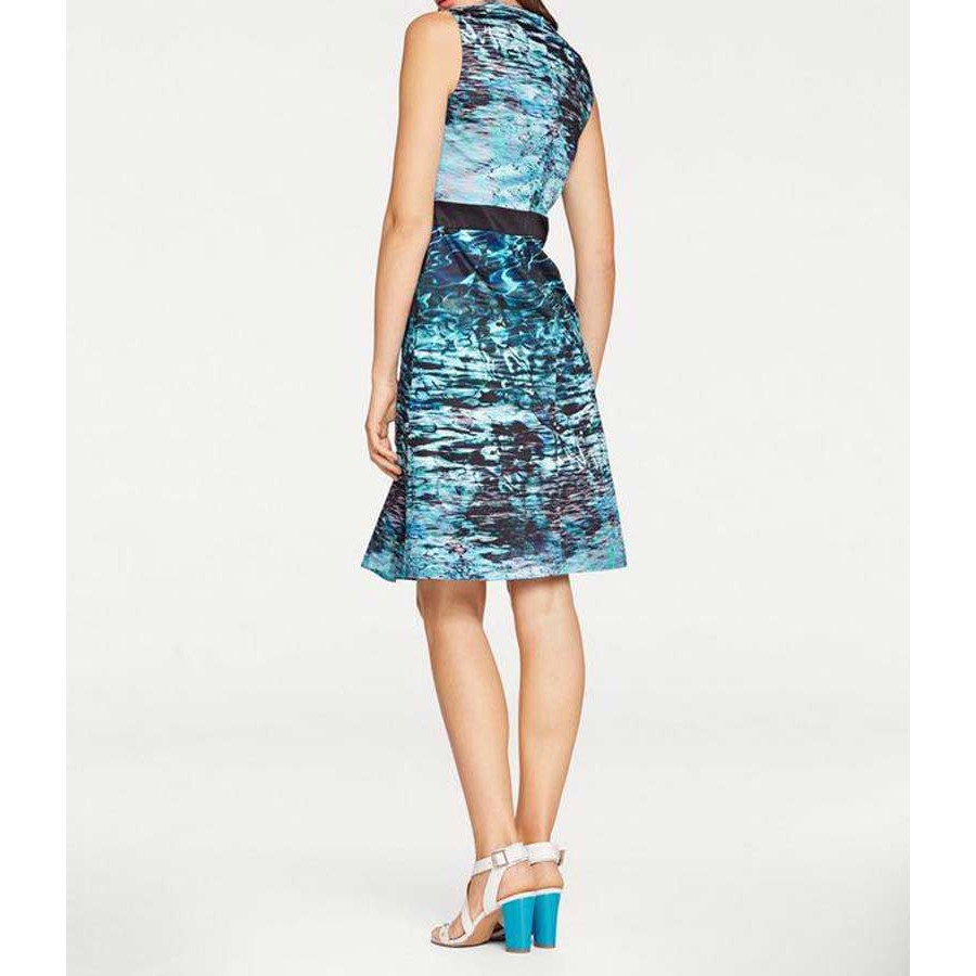 Designer-Druckkleid aqua
