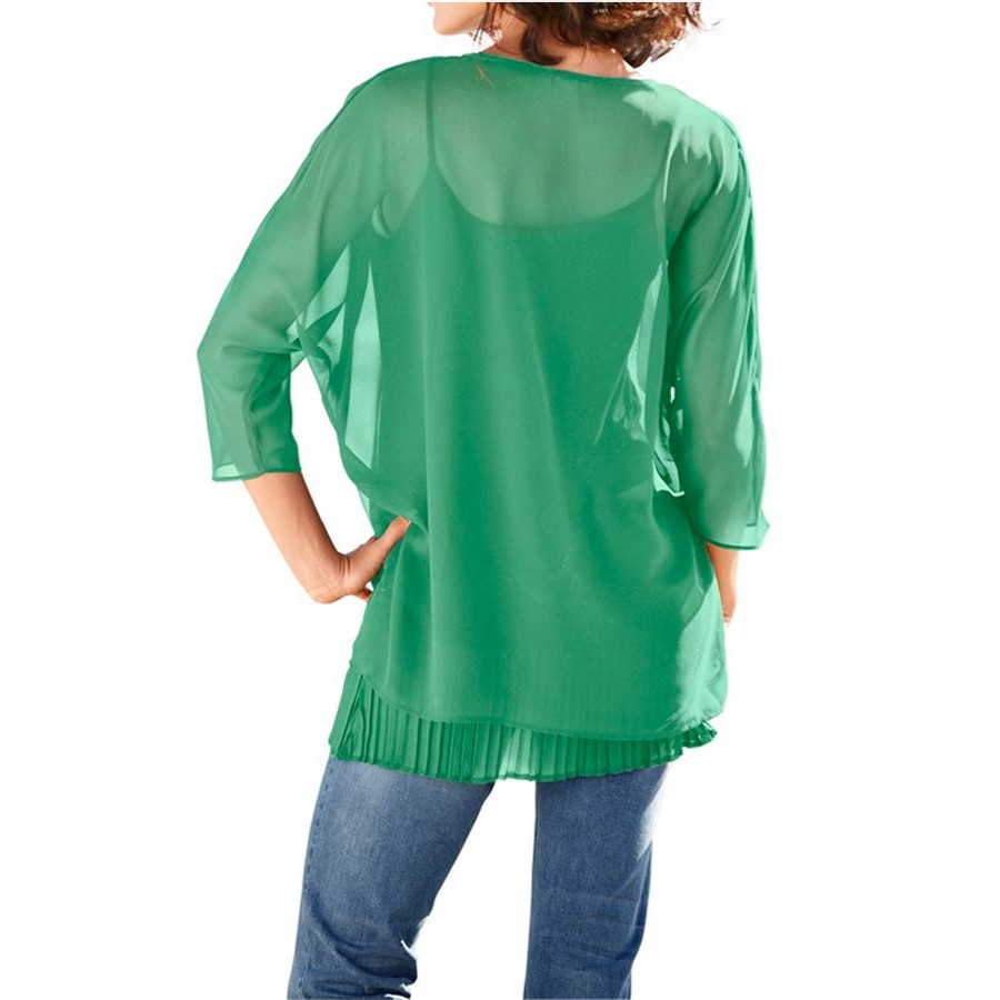 Chiffon-Blusenset smaragd