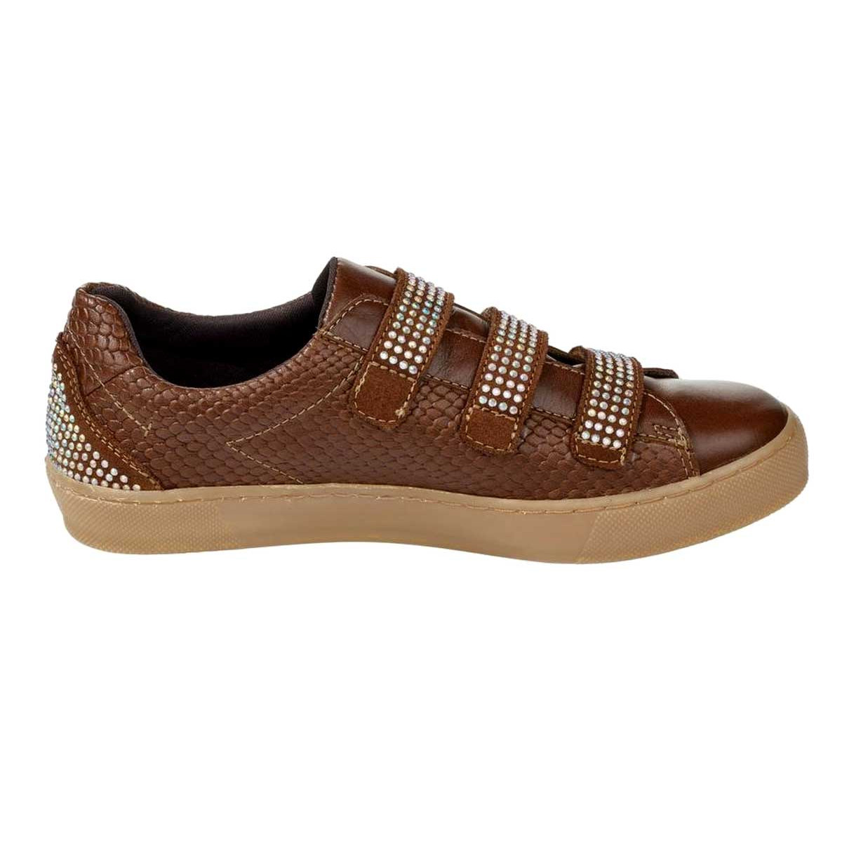 Sneaker m. Strasssteinen cognac