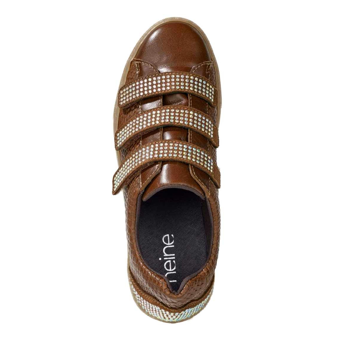 Sneaker m. Strasssteinen cognac