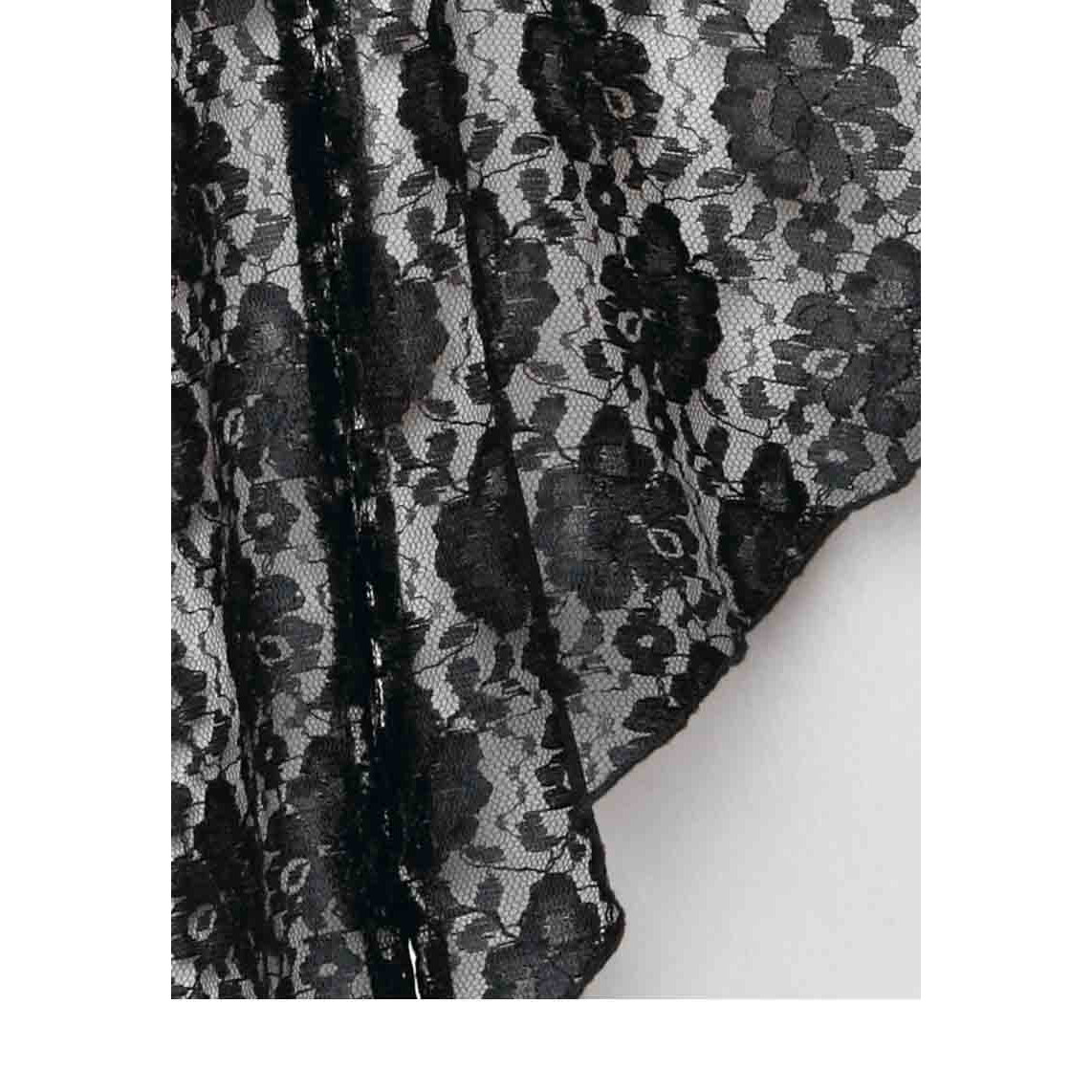 Designer-Spitzen-Chiffontop schwarz-weiß
