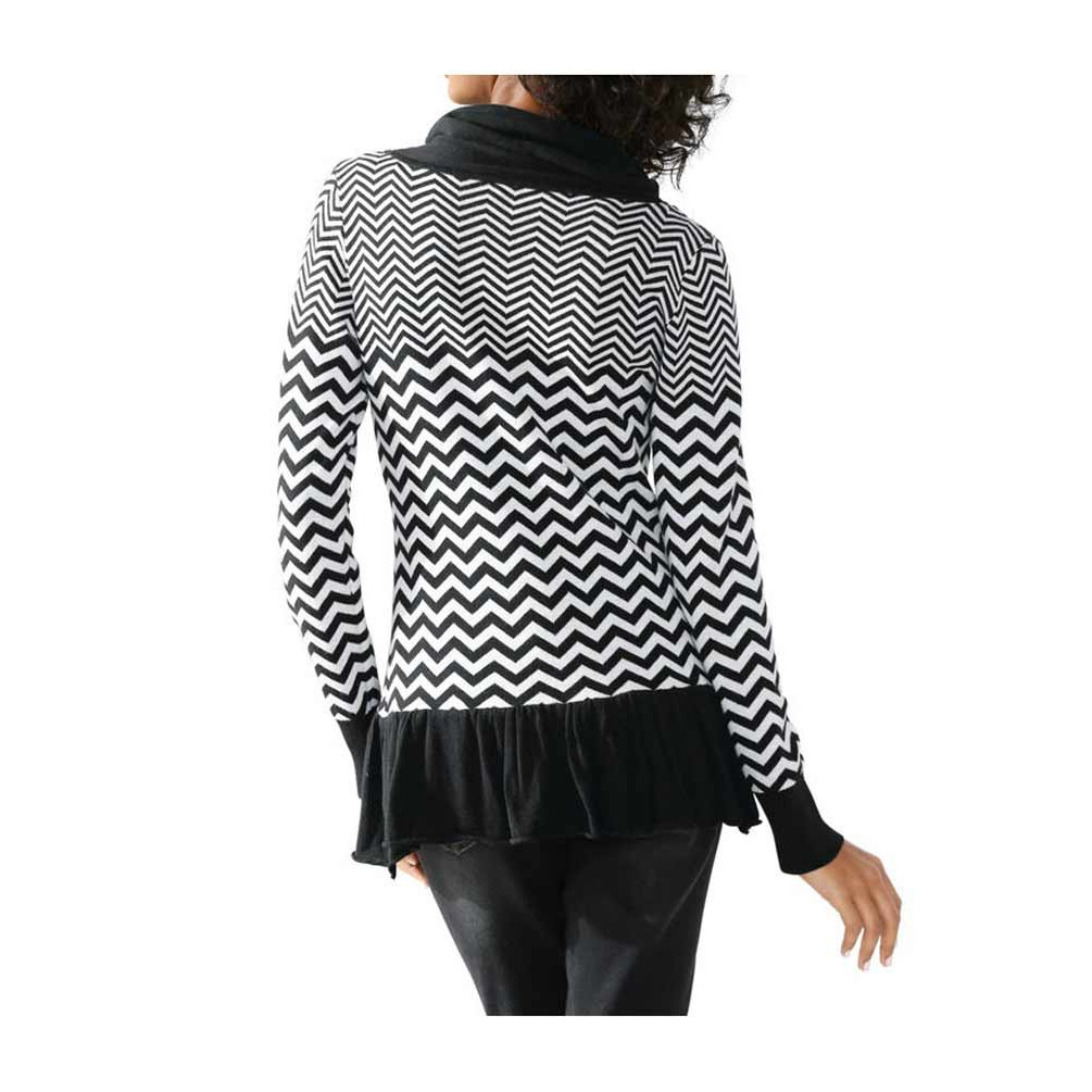 Turtleneck sweatshirt black-white