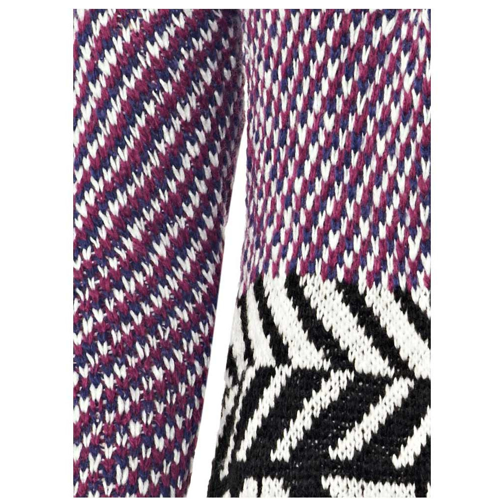 Longstrickjacke m. Kapuze fuchsia-bunt